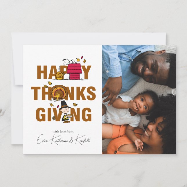 Cartes Pour Fêtes Annuelles cacahuètes | BON THANKSGIVING (Devant)