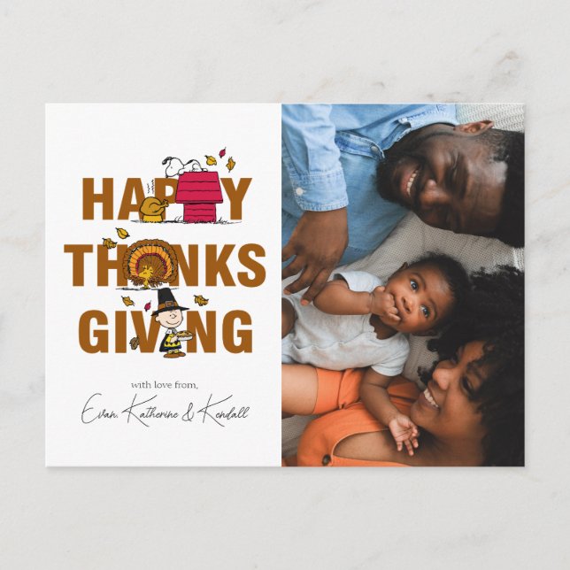 Cartes Pour Fêtes Annuelles cacahuètes | BON THANKSGIVING (Devant)