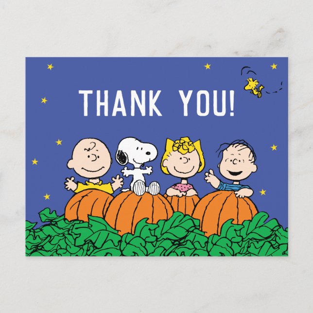 Cartes Pour Fêtes Annuelles cacahuètes | MERCI BABY SHOWER CITROUILLE (Devant)
