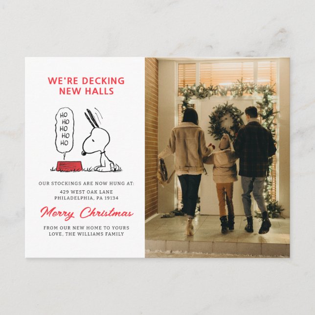 Cartes Pour Fêtes Annuelles cacahuètes | Snoopy Ho Ho Ho Plat alimentaire (Devant)