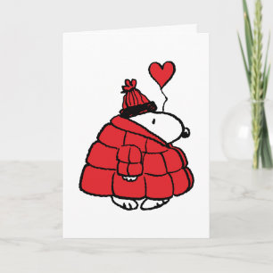 Cartes Pour Fêtes Annuelles cacahuètes   Snoopy Puffer Veste Valentine