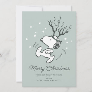 Cartes Pour Fêtes Annuelles cacahuètes   Snoopy Reindeer Crossing Noël