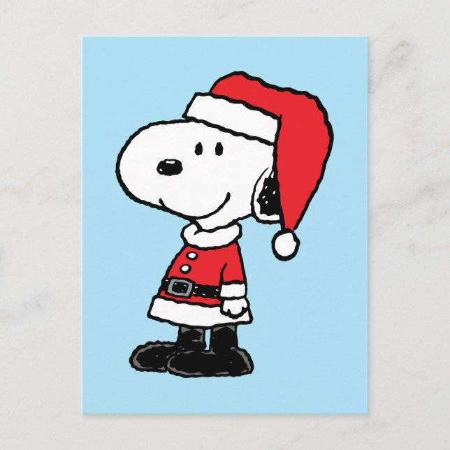 Cartes Pour Fêtes Annuelles cacahuètes | Snoopy Santa Claus (Devant)