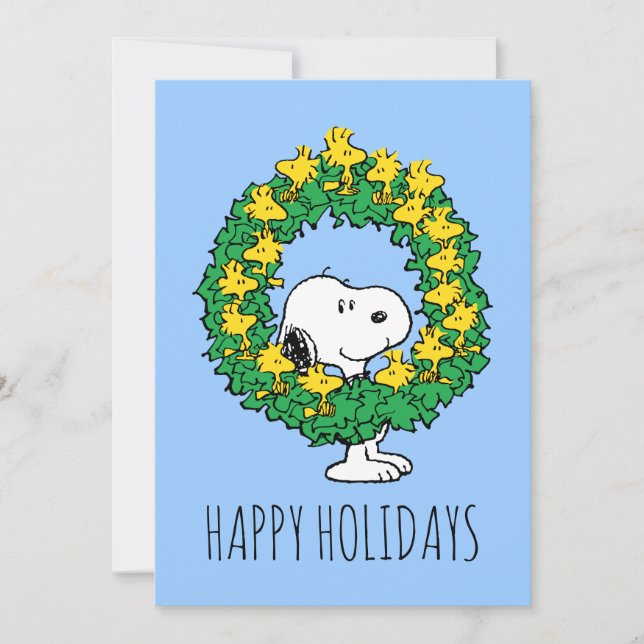 Cartes Pour Fêtes Annuelles cacahuètes | Snoopy & Woodstock Chemise de Noël (Devant)