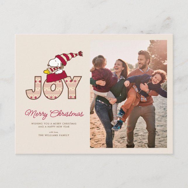 Cartes Pour Fêtes Annuelles cacahuètes | Snoopy & Woodstock Joy Sled Ride (Devant)
