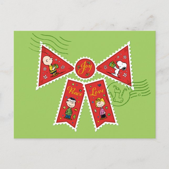 Cartes Pour Fêtes Annuelles cacahuètes | Timbres de poterie de Noël (Devant)