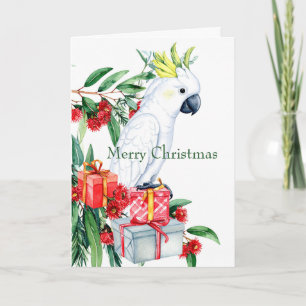 Cartes Pour Fêtes Annuelles Cacatoès blanc présente Joyeux Noël