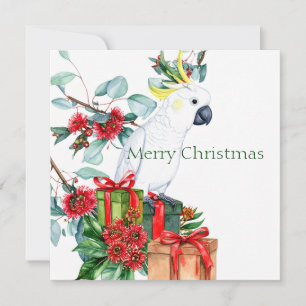 Cartes Pour Fêtes Annuelles Cacatoès blanc présente Joyeux Noël