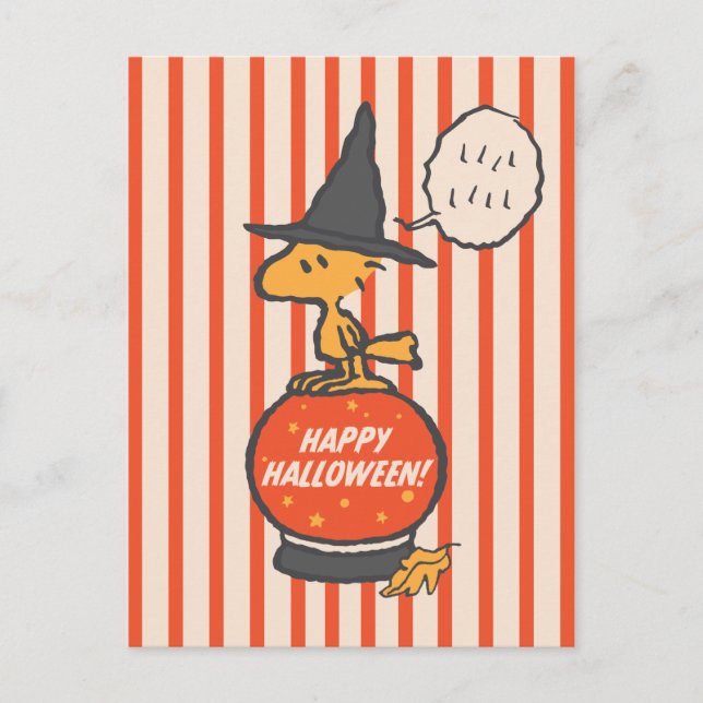 Cartes Pour Fêtes Annuelles Cachou | Sorcière Woodstock vintage à rayures (Devant)