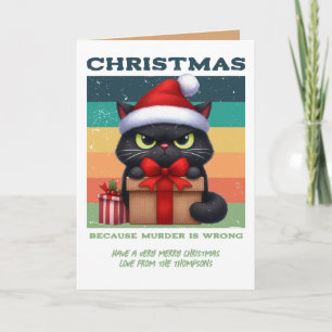 Cartes Pour Fêtes Annuelles Cactus Cocoa Drôle Chat Rétro Noël Photo