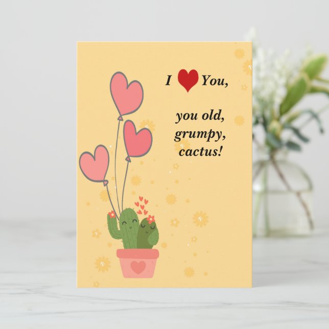 Cartes Pour Fêtes Annuelles Cactus mignon (Debout devant)