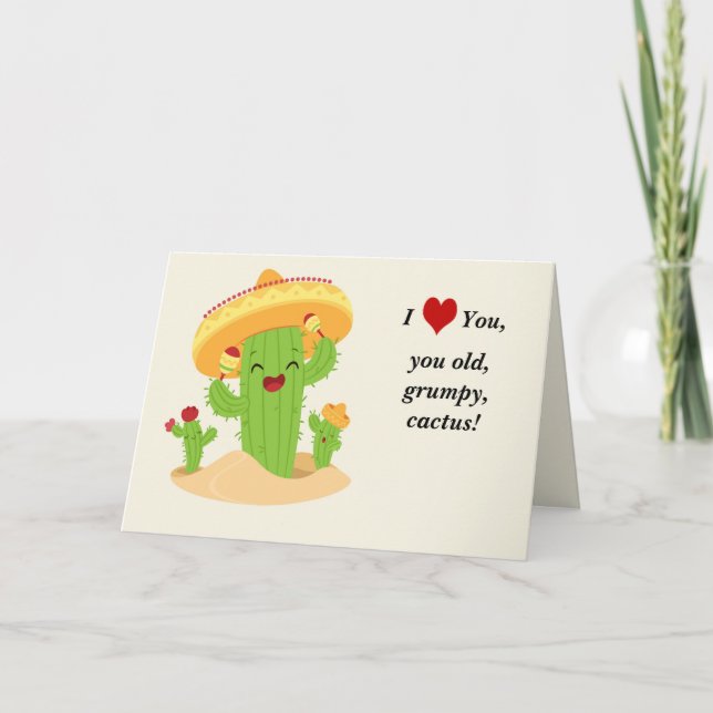 Cartes Pour Fêtes Annuelles Cactus mignon (Devant)