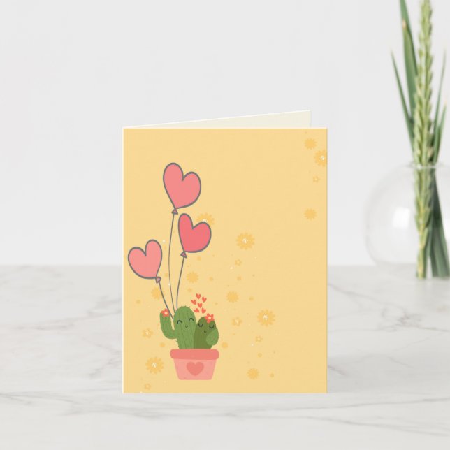 Cartes Pour Fêtes Annuelles Cactus mignon (Devant)