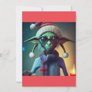 Cartes Pour Fêtes Annuelles Cadeau Alien Noël Hippie Elf. T-shirts