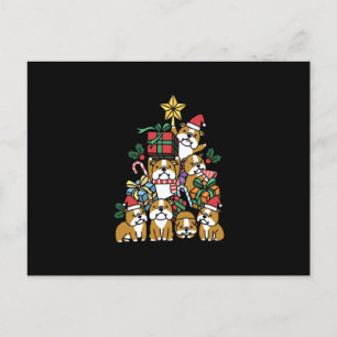 Cartes Pour Fêtes Annuelles Cadeau Chien Arbre de Noël Chien Bouledogue Angl