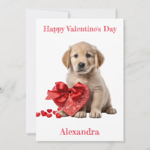 Cartes Pour Fêtes Annuelles Cadeau Coeur Golden Retriever personnalisé Valenti