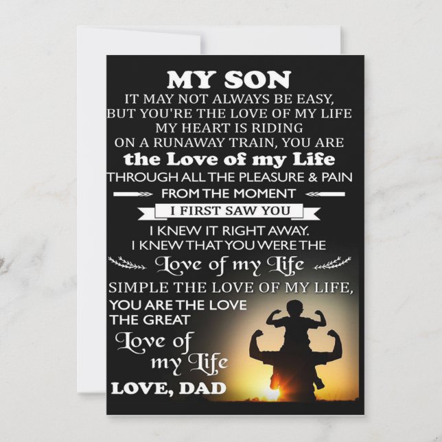 Cartes Pour Fêtes Annuelles Cadeau customisé pour Fils | Meilleur cadeau pour  (Devant)