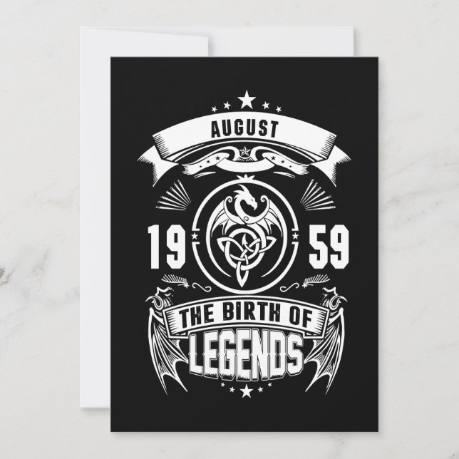 Cartes Pour Fêtes Annuelles Cadeau d'août | 1959 La Naissance Des Légendes (Devant)