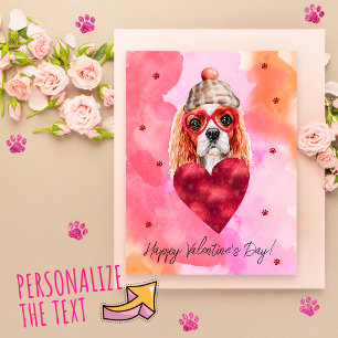 Cartes Pour Fêtes Annuelles Cadeau de la Saint-Valentin Cavalier Spaniel Orang