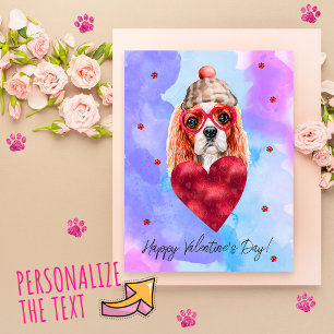 Cartes Pour Fêtes Annuelles Cadeau de la Saint-Valentin Chien Cavalier Spaniel