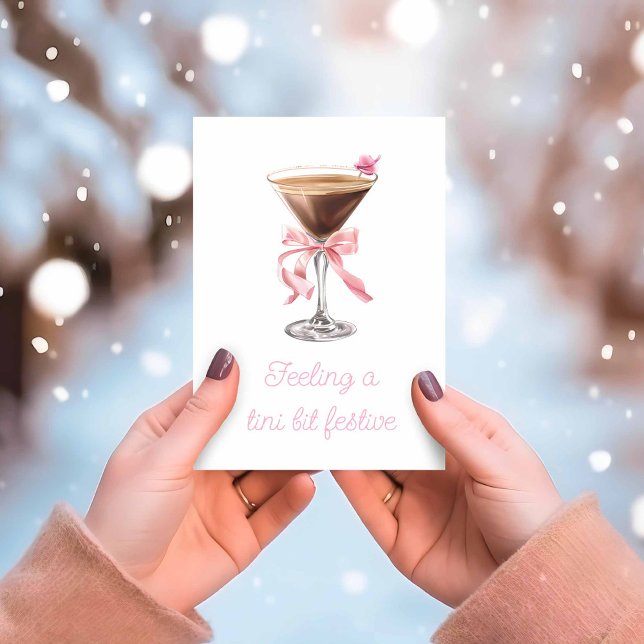 Cartes Pour Fêtes Annuelles Cadeau de Noël Cute Espresso Martini (Espresso Martini Holiday Card)