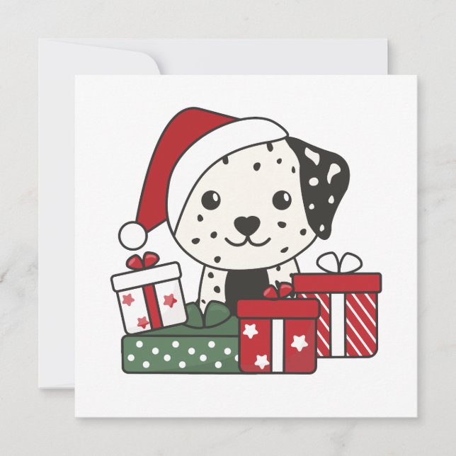 Cartes Pour Fêtes Annuelles Cadeau de Noël Dalmatien Chiens d'hiver (Devant)
