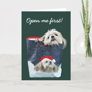 Cartes Pour Fêtes Annuelles Cadeau de Noël de Shih Tzu