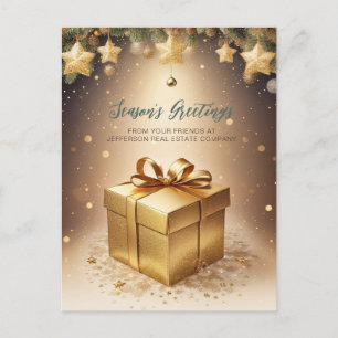 Cartes Pour Fêtes Annuelles Cadeau de Noël étincelant or vintage Entreprise