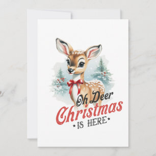 Cartes Pour Fêtes Annuelles Cadeau de Noël Oh Cerf Noël est là