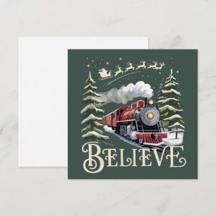 Cartes Pour Fêtes Annuelles Cadeau de Noël Polar Express Croire Xmas Hiver