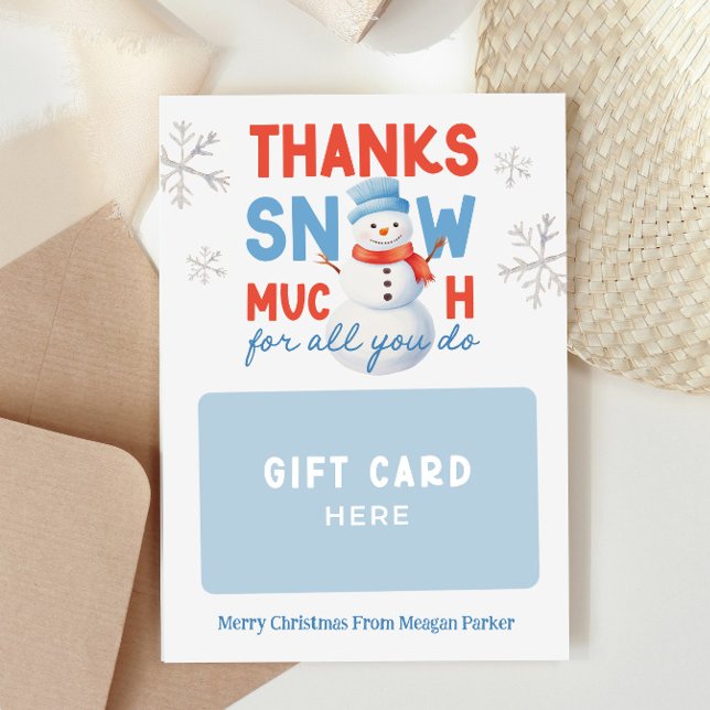 Cartes Pour Fêtes Annuelles Cadeau de Noël Porte-Carte Merci pour la Neige (Créateur téléchargé)
