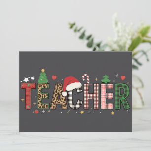 Cartes Pour Fêtes Annuelles Cadeau de Noël pour enseignant Alphabet Enseignant
