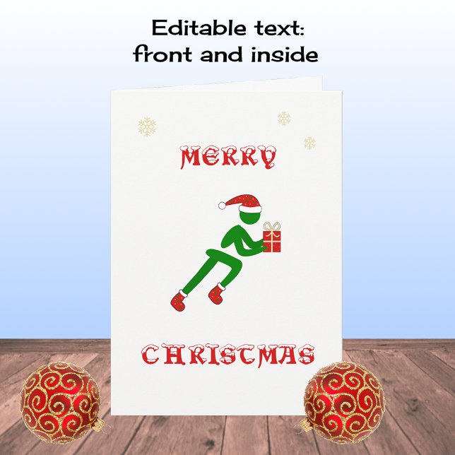 Cartes Pour Fêtes Annuelles Cadeau de transport de coureur de Noël (Créateur téléchargé)