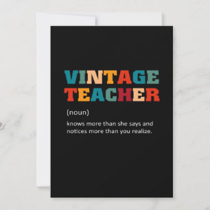Cartes Pour Fêtes Annuelles Cadeau Enseignant Vintage Enseignant