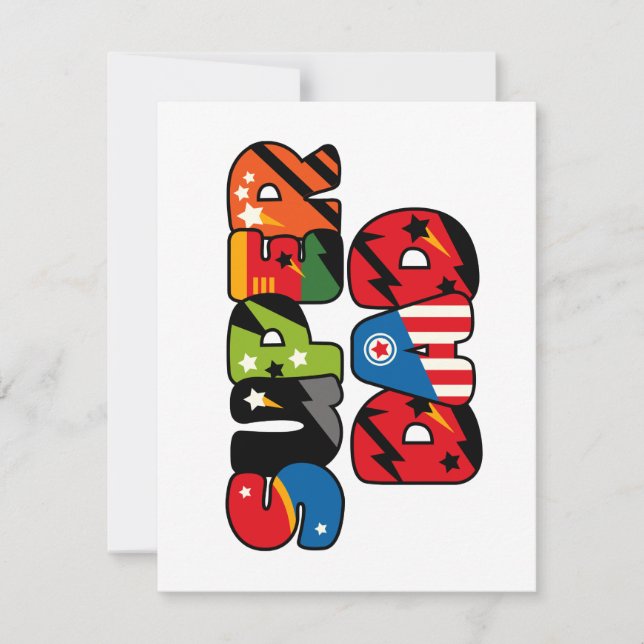 Cartes Pour Fêtes Annuelles Cadeau fête des pères Superdad Superhero Super Pap (Devant)
