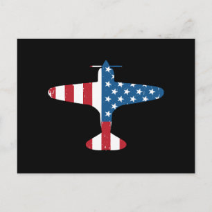 Cartes Pour Fêtes Annuelles Cadeau pour pilote vétéran d'avion avec drapeau am