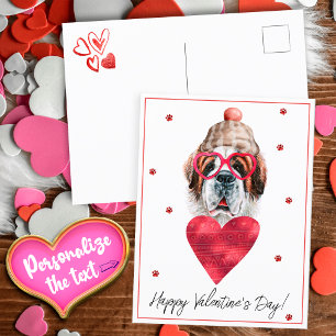 Cartes Pour Fêtes Annuelles Cadeau Saint Valentin Amateur de Chiens Saint Bern