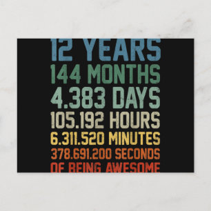 Cartes Pour Fêtes Annuelles Cadeau vintage 12e anniversaire 12 ans