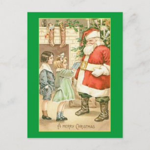 Cartes Pour Fêtes Annuelles Cadeau vintage pour le Père Noël