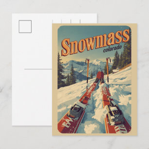 Cartes Pour Fêtes Annuelles cadeau vintage SNOWMASS hiver aspen Colorado ski