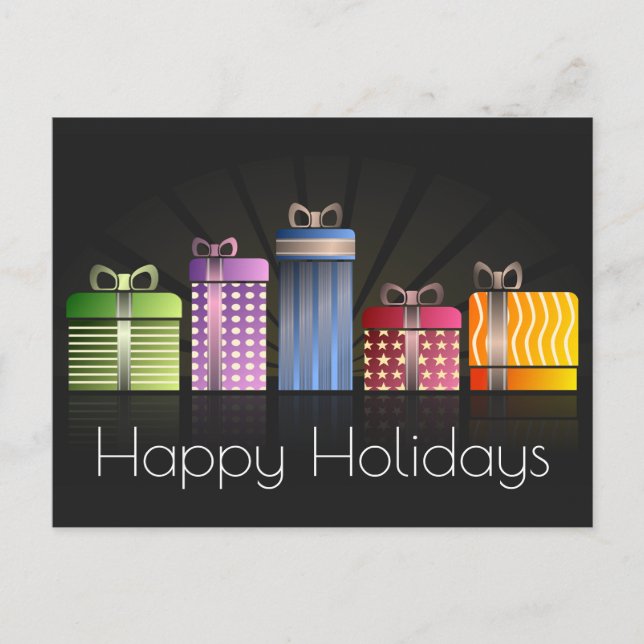 Cartes Pour Fêtes Annuelles Cadeaux colorés Joyeuses Fêtes (Devant)