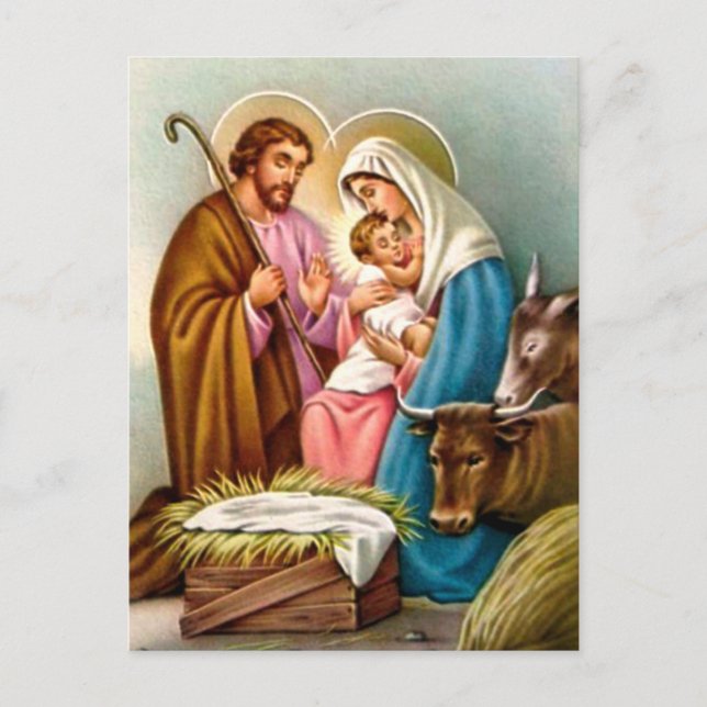 Cartes Pour Fêtes Annuelles Cadeaux de crèches pour Noël (Devant)