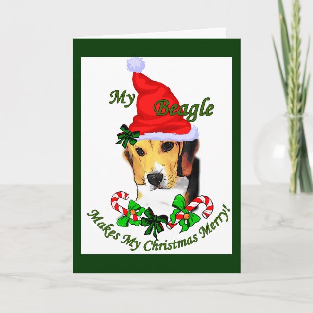 Cartes Pour Fêtes Annuelles Cadeaux de Noël beagle (Devant)