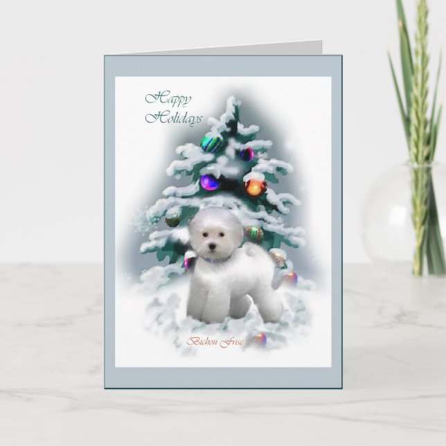 Cartes Pour Fêtes Annuelles Cadeaux de Noël Bichon Frise (Devant)