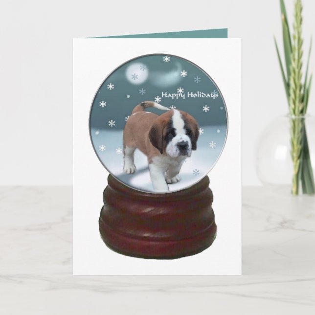 Cartes Pour Fêtes Annuelles Cadeaux de Noël de chiot de St Bernard (Devant)