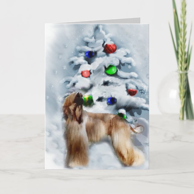 Cartes Pour Fêtes Annuelles Cadeaux de Noël de Hound Afghanistan (Devant)