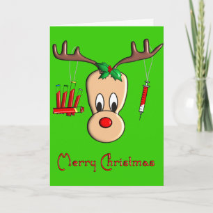 Cartes Pour Fêtes Annuelles Cadeaux de Noël de Reindeer Phlebotomiste
