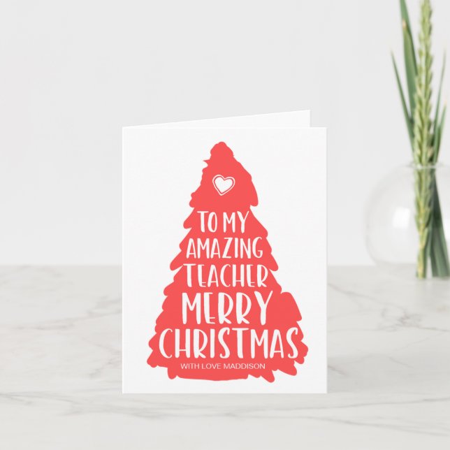 Cartes Pour Fêtes Annuelles Cadeaux De Noël Mignons Pour Professeur D'École (Devant)