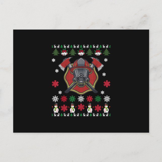 Cartes Pour Fêtes Annuelles Cadeaux drôles de Noël pour pompier mignon (Devant)