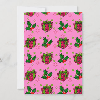 Cartes Pour Fêtes Annuelles Cadeaux et houx rose